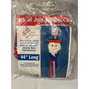 Vintage 90s Windsport Patriotic Uncle Sam Full Body WINDSOCK 3D Nylon 44 in